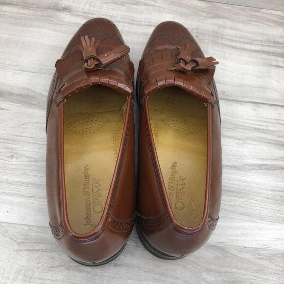 Johnston & Murphy Loafers Mens 10.5 D/B Optima Brown Leather Slip On Shoes main image 6